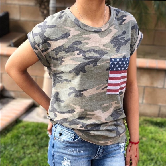 Camouflage patriotic pocket Tee - Picture 3 of 6